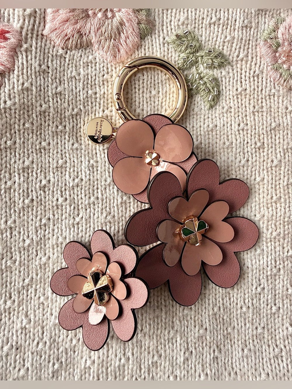 Kate Spade Charmed Flower Dusk Rose Bag Charm
